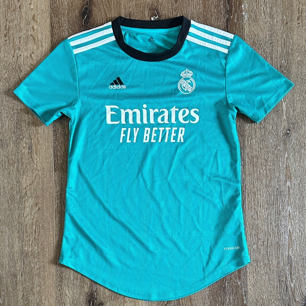 Adidas Kids Turquoise Soccer Jersey